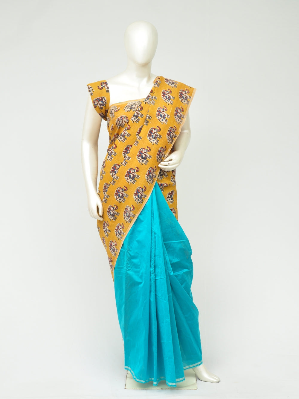 Chanderi Kalamkari Silk Half-Half Designer Sarees [D80119066]