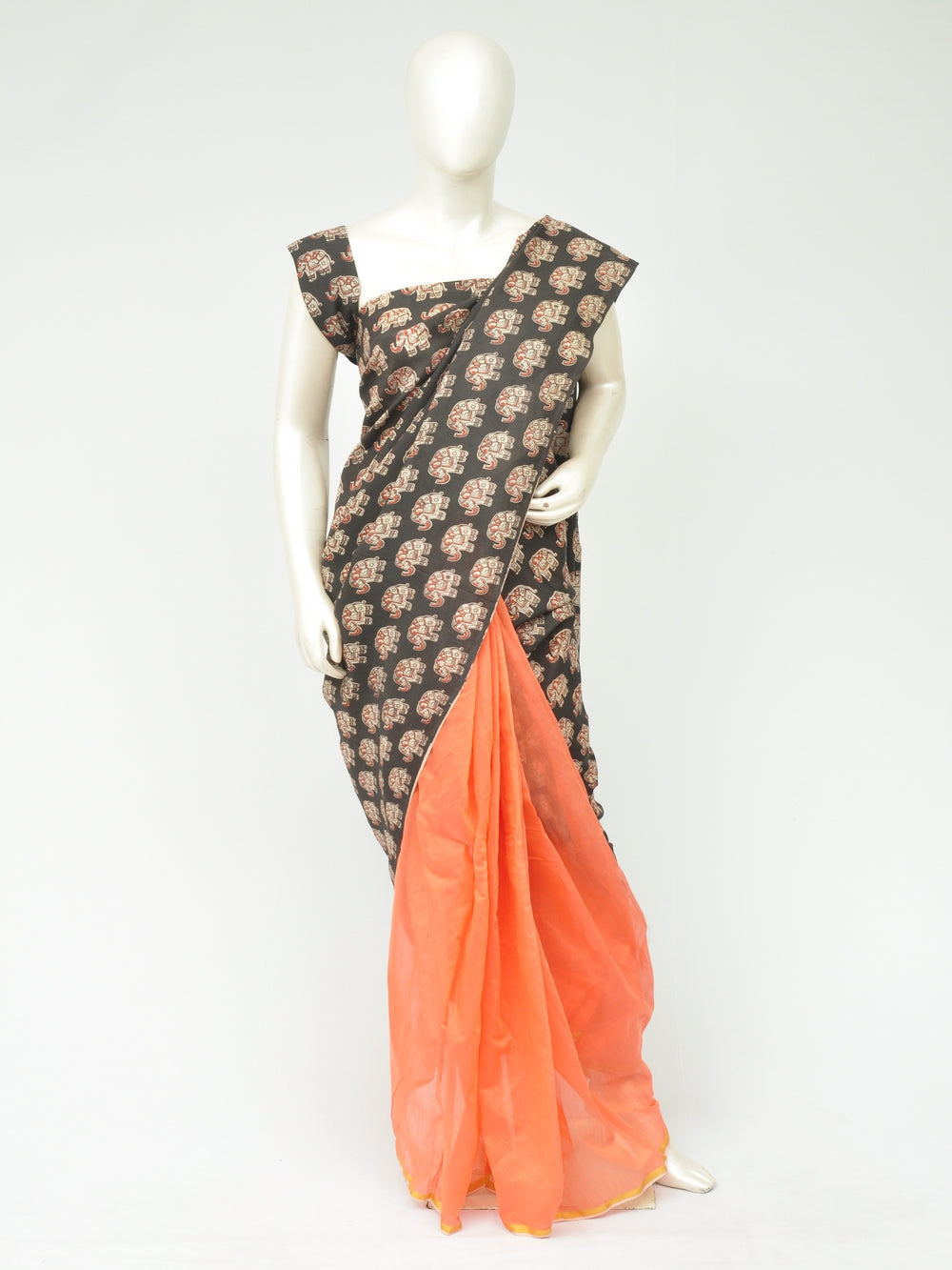 Chanderi Kalamkari Silk Half-Half Designer Sarees [D80119068]