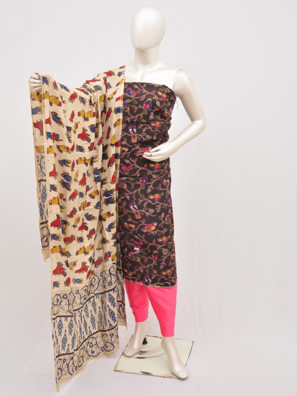 Kalamkari silk dress material Model 3 [D00111011]