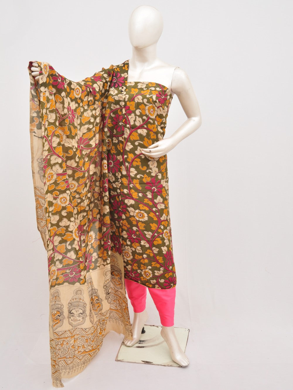 Kalamkari silk dress material Model 3 [D00111013]