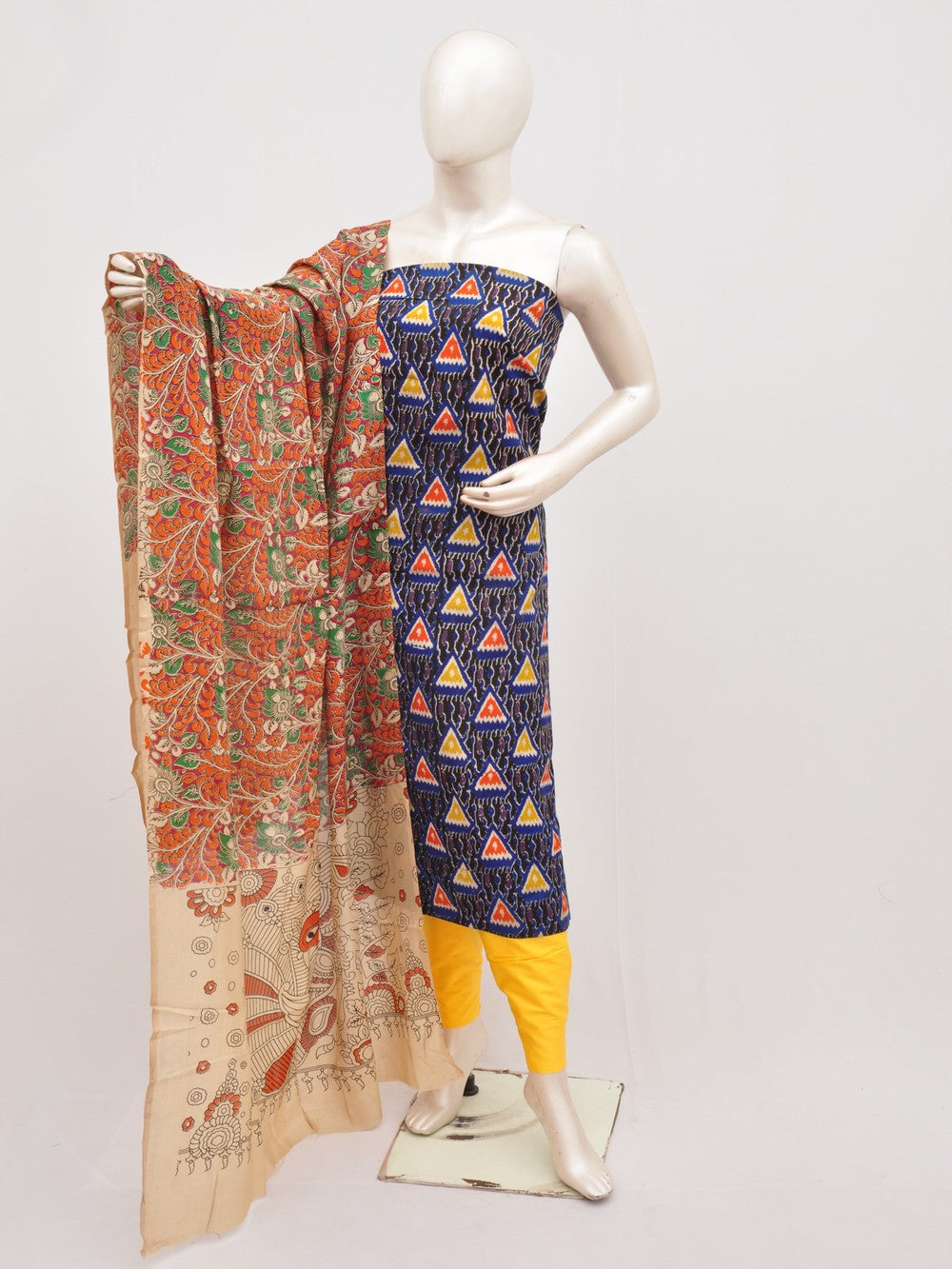Kalamkari silk dress material Model 3 [D00111015]