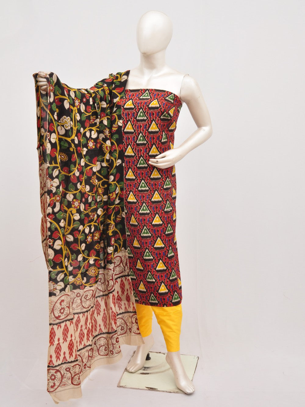 Kalamkari silk dress material Model 3 [D00111019]