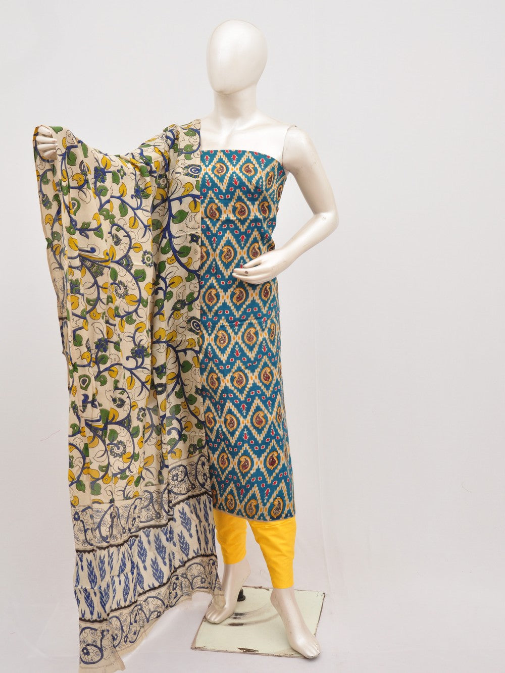 Kalamkari silk dress material Model 3 [D00111020]