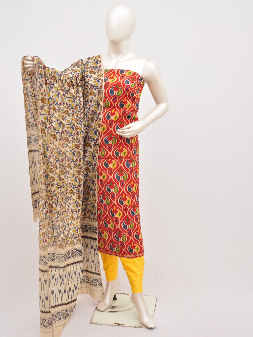 Kalamkari silk dress material Model 3 [D00111022]