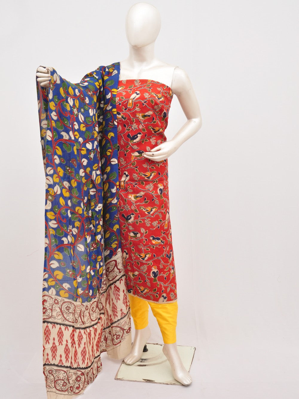 Kalamkari silk dress material Model 3 [D00111023]