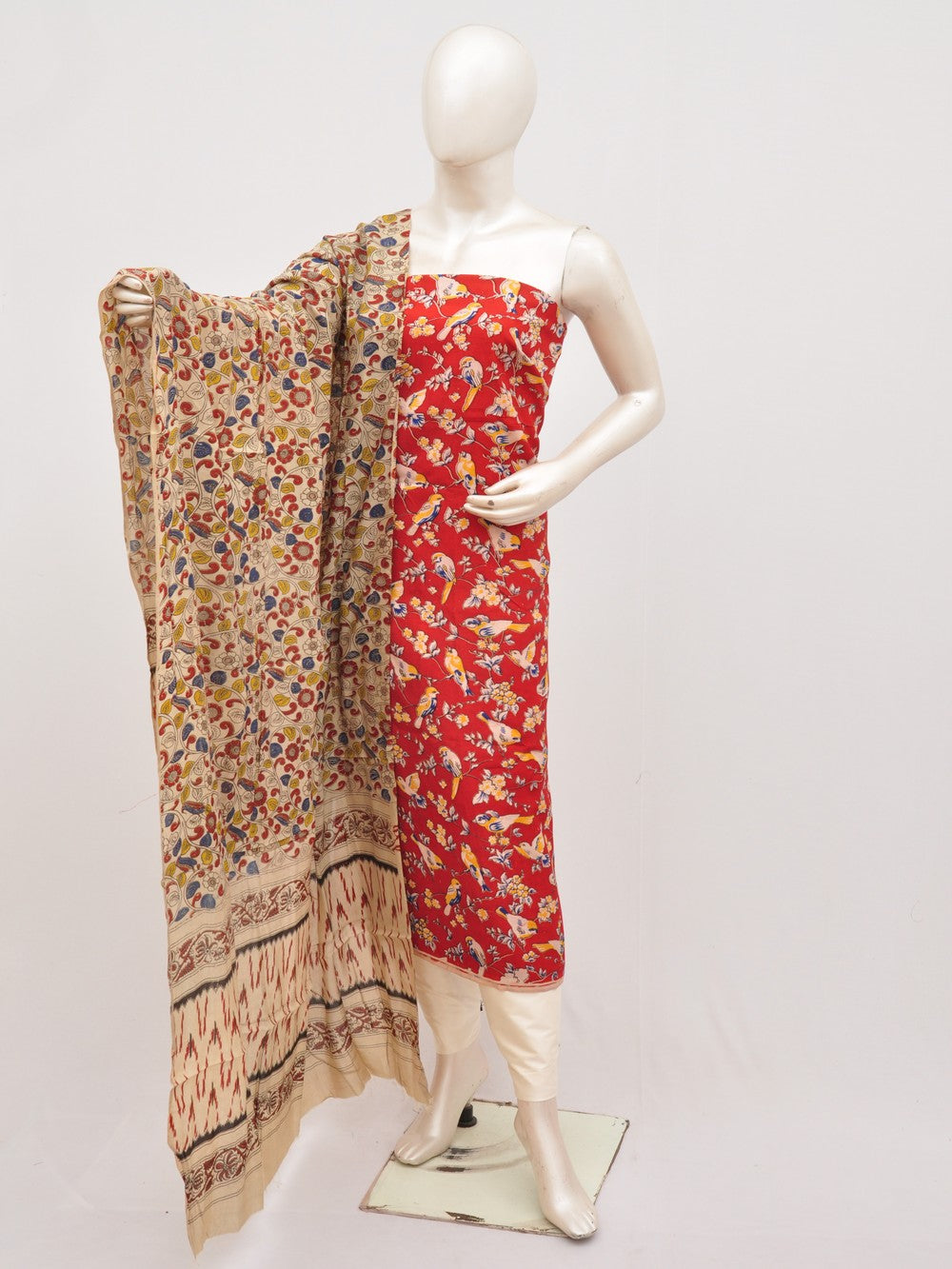 Kalamkari silk dress material Model 3 [D00111024]