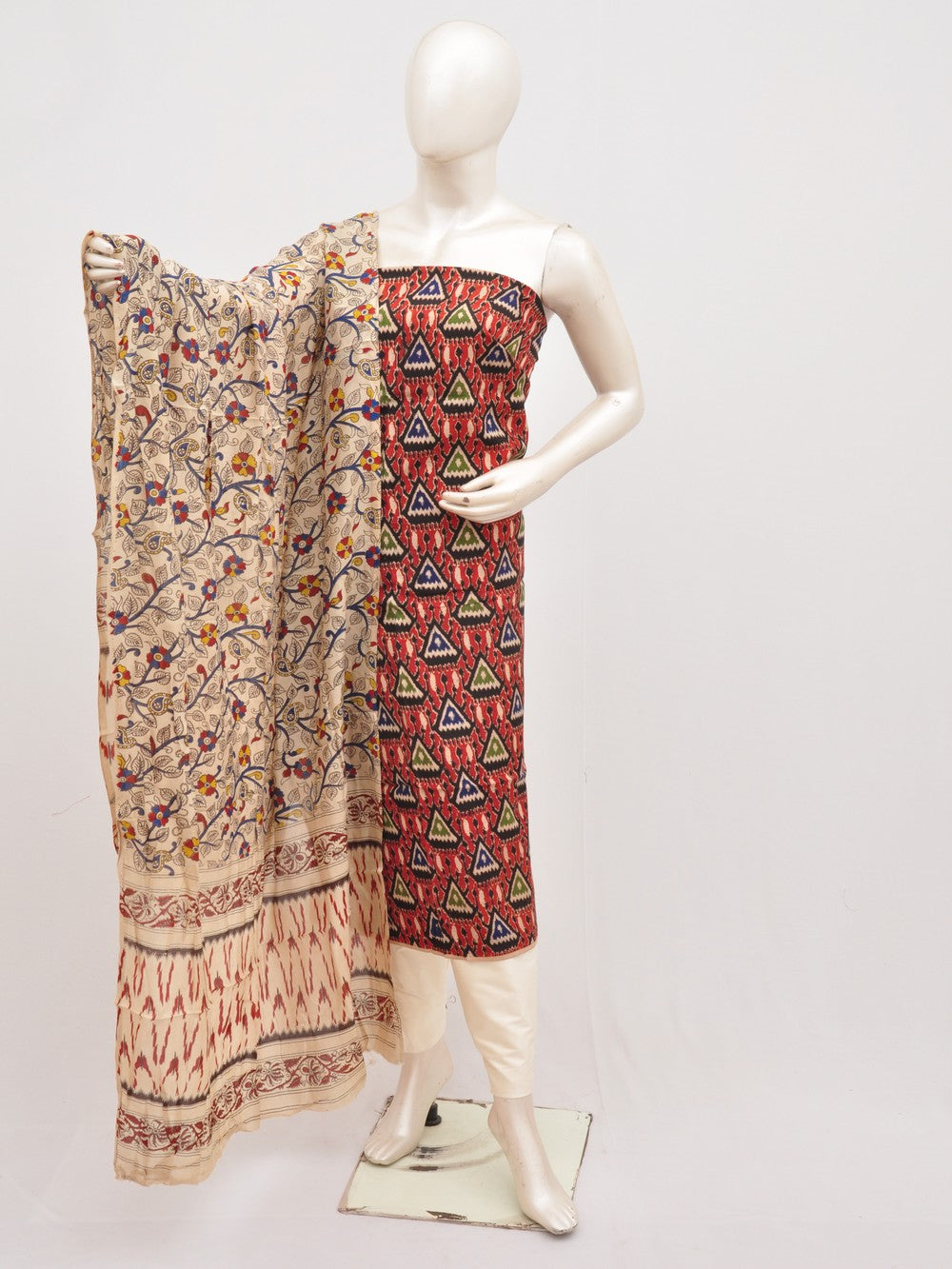 Kalamkari silk dress material Model 3 [D00111026]
