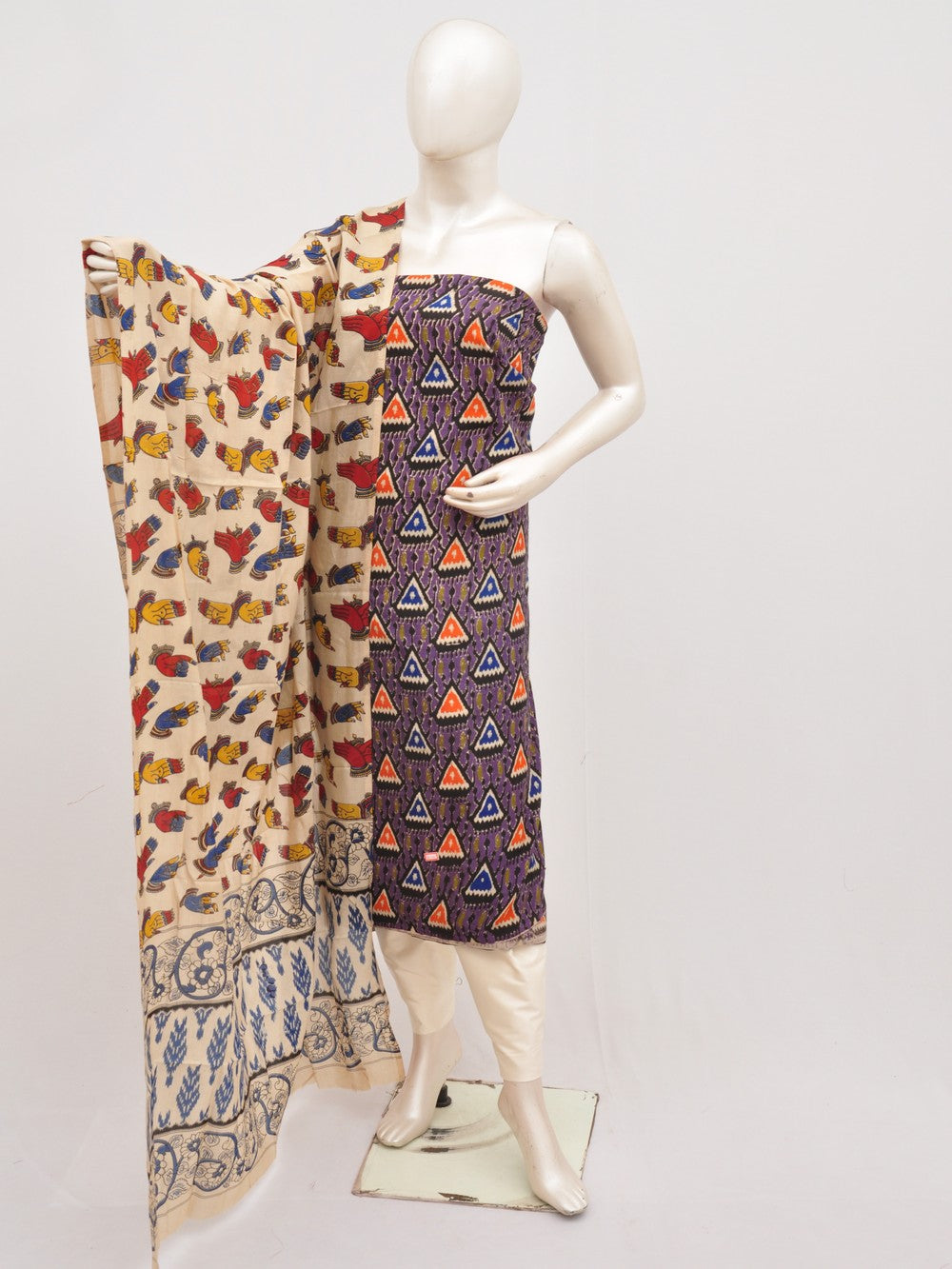 Kalamkari silk dress material Model 3 [D00111028]