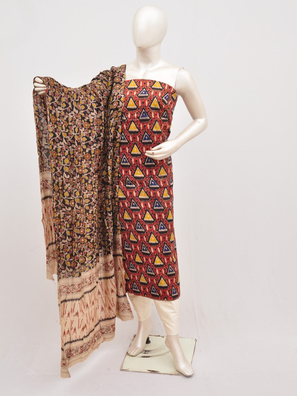 Kalamkari silk dress material Model 3 [D00111029]