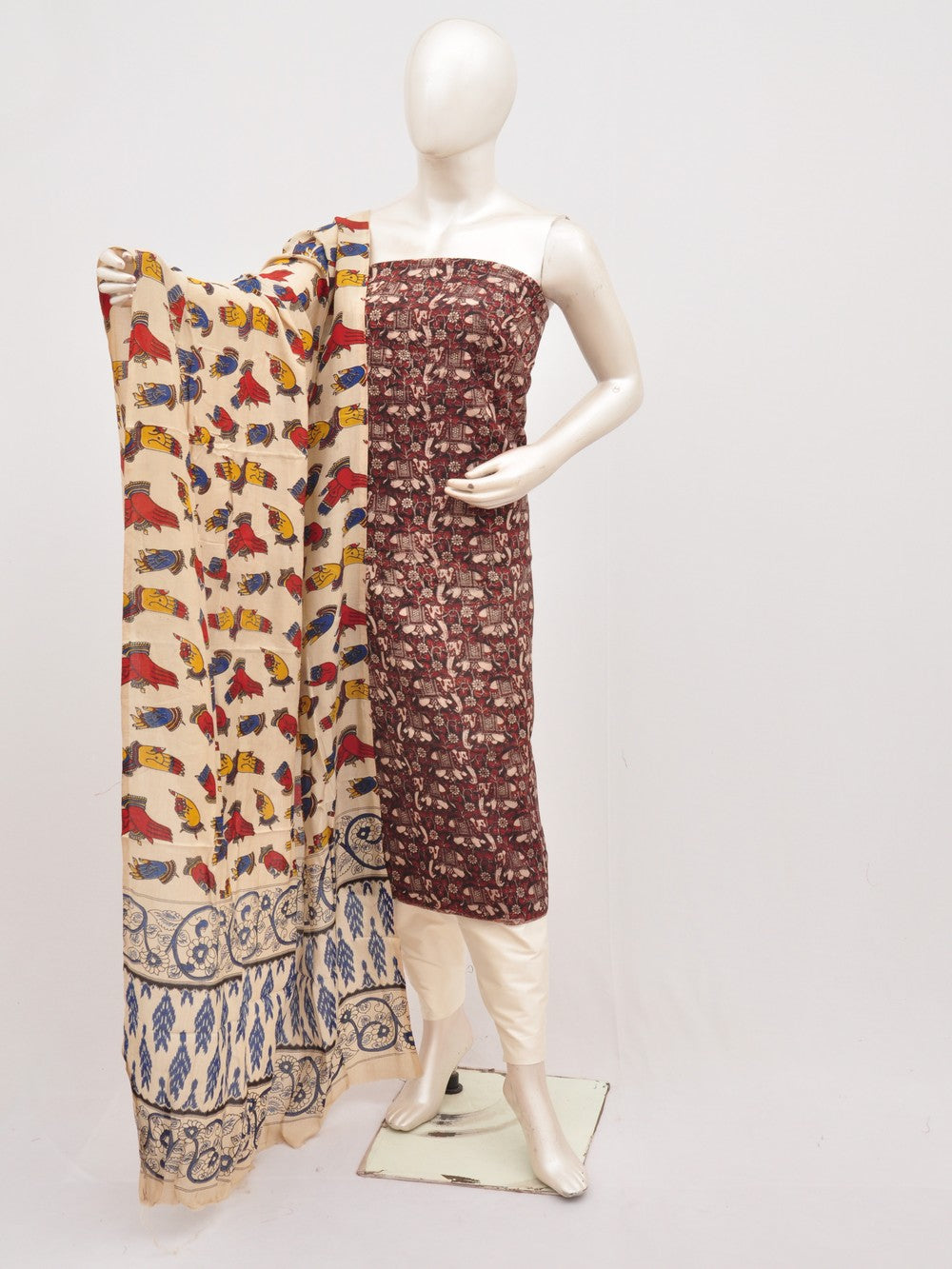 Kalamkari silk dress material Model 3 [D00111030]