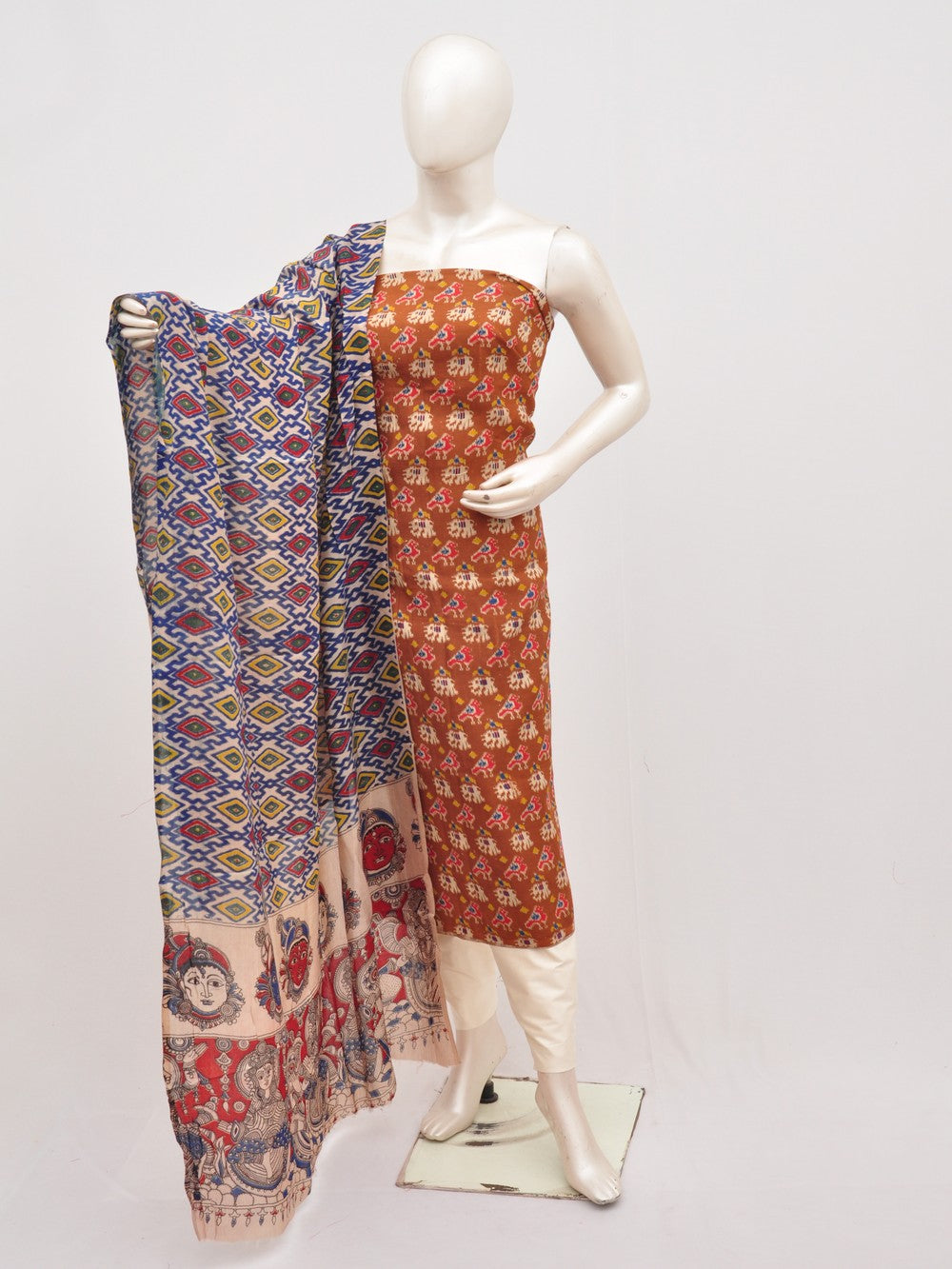 Kalamkari silk dress material Model 3 [D00111031]