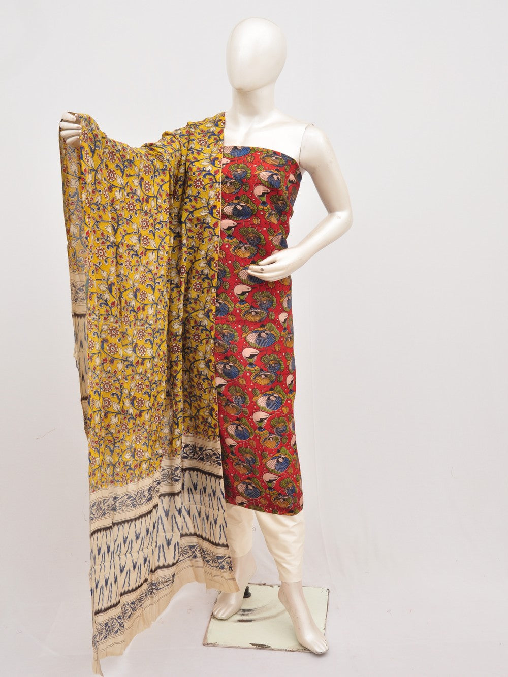 Kalamkari silk dress material Model 3 [D00111033]