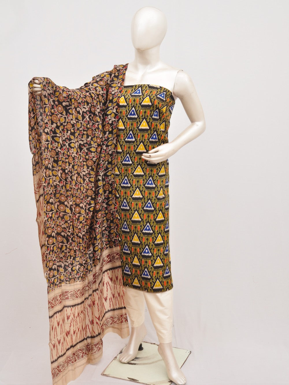 Kalamkari silk dress material Model 3 [D00111036]