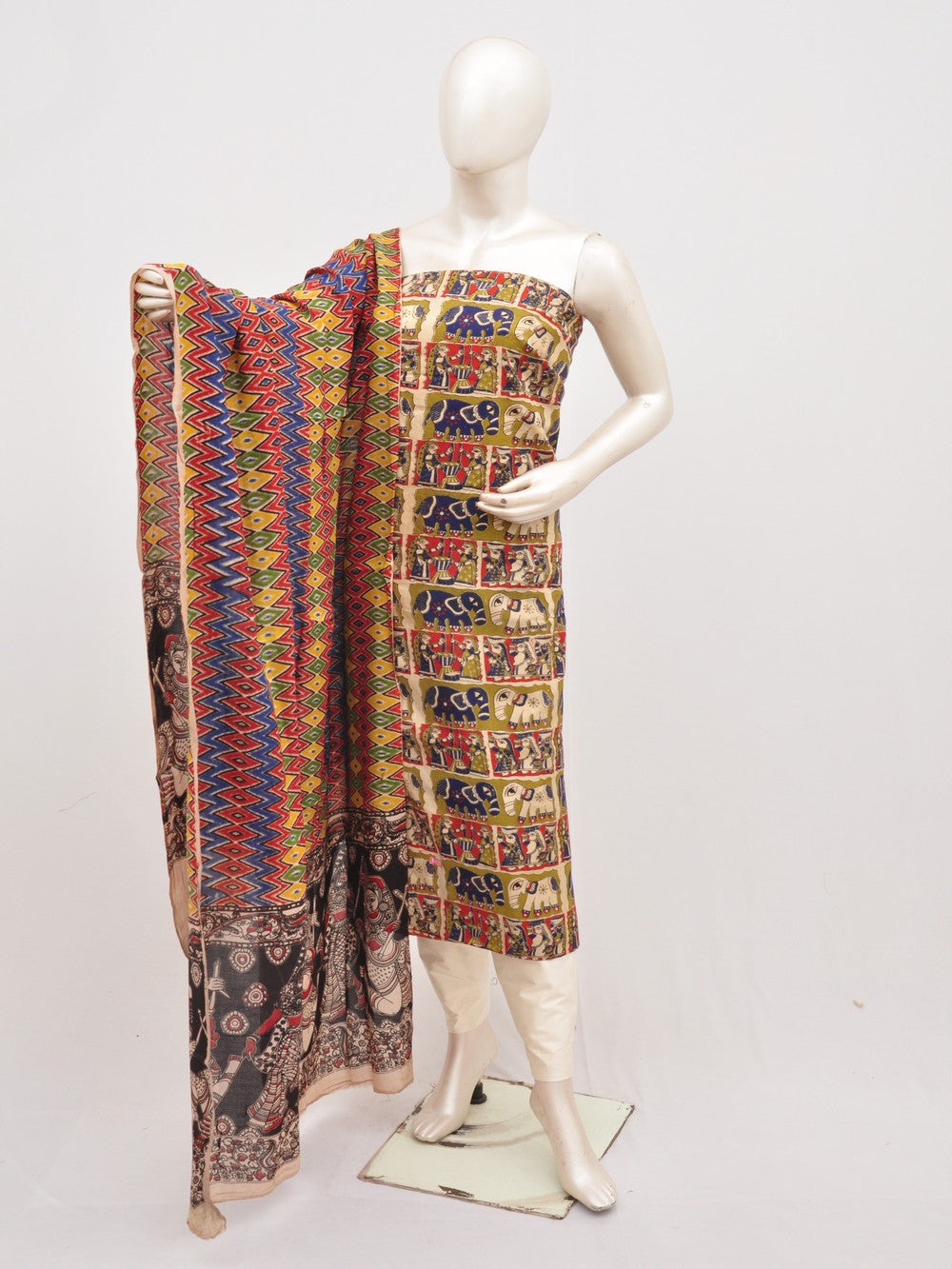 Kalamkari silk dress material Model 3 [D00111037]