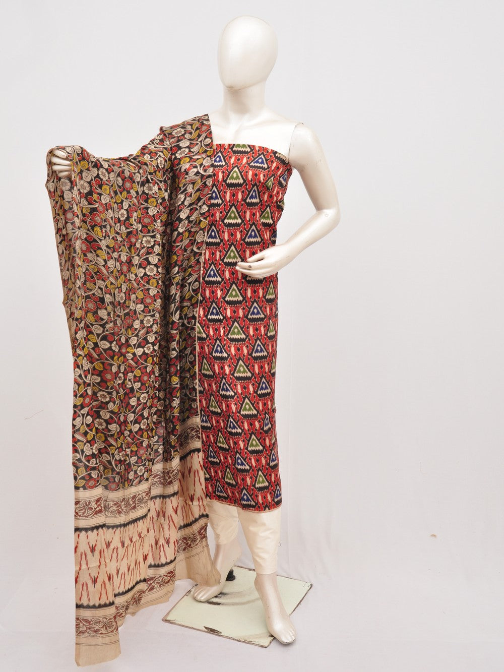 Kalamkari silk dress material Model 3 [D00111039]