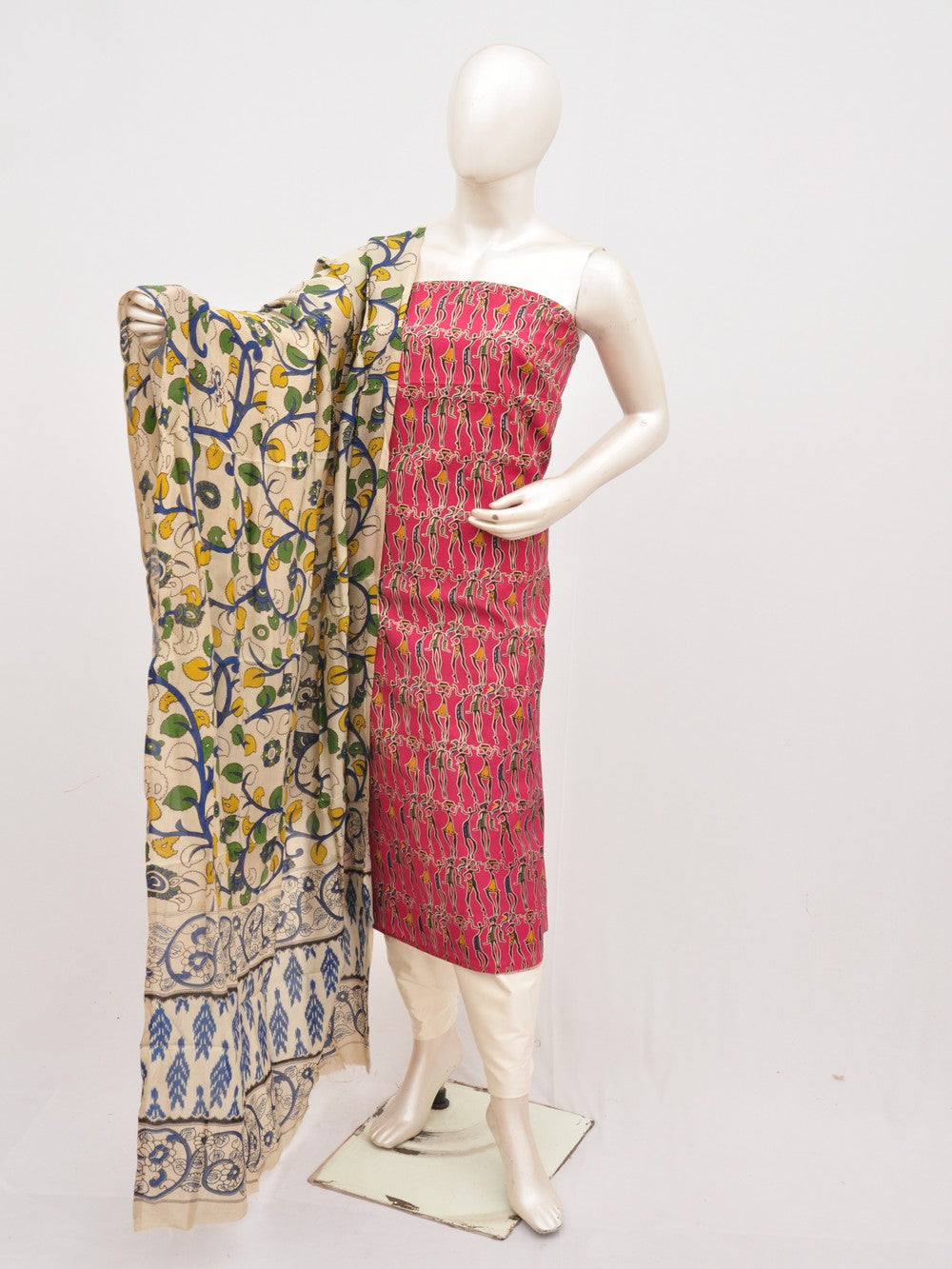 Kalamkari silk dress material Model 3 [D00111040]