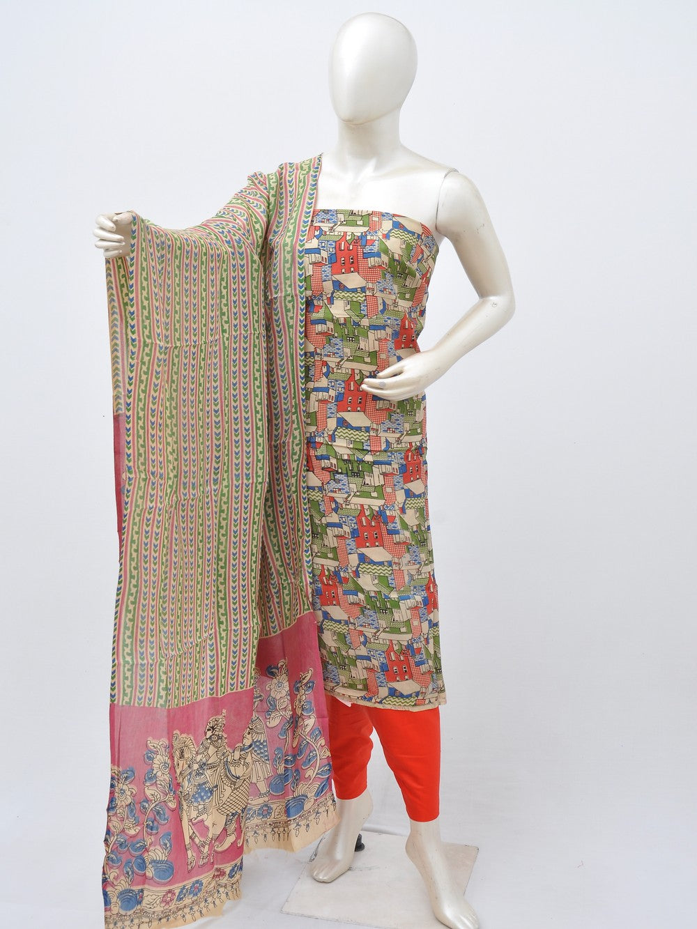 Kalamkari silk dress material Model 3 [D30414002]