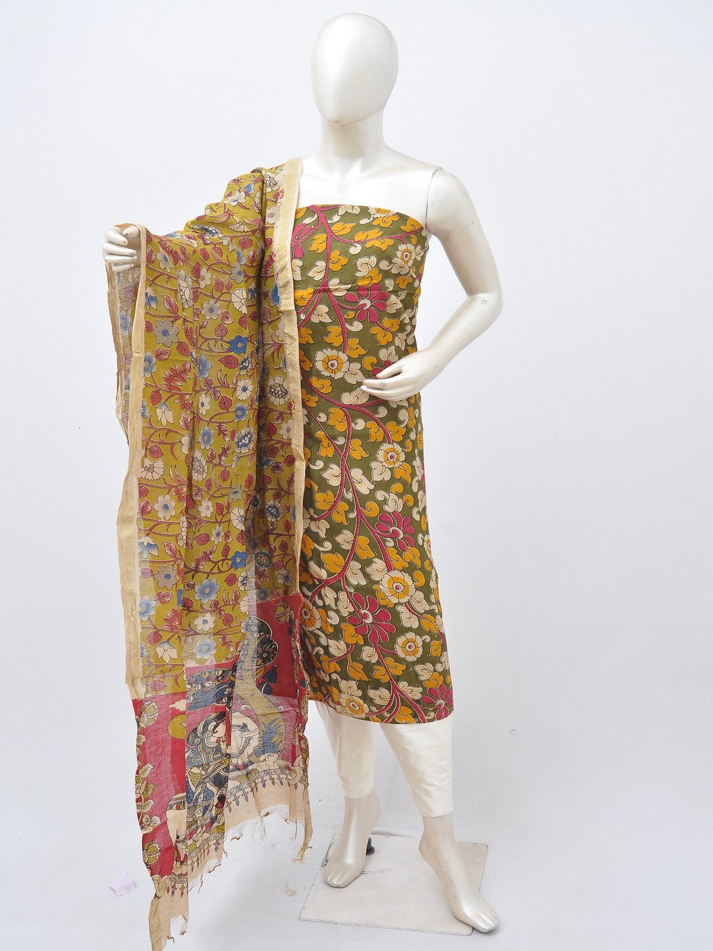 Kalamkari silk dress material Model 3 [D30414009]