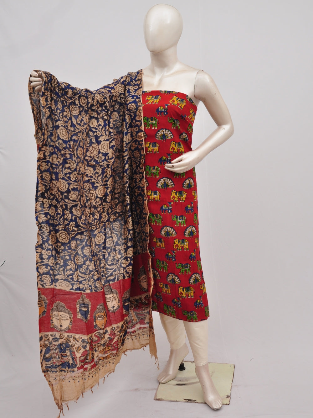 Kalamkari silk dress material Model 3 [D90315023]