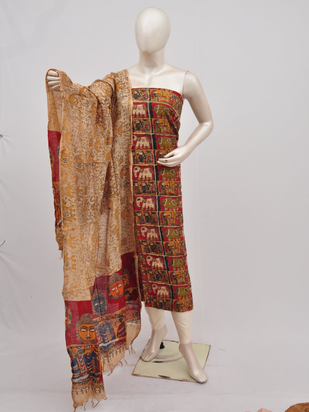 Kalamkari silk dress material Model 3 [D90315024]