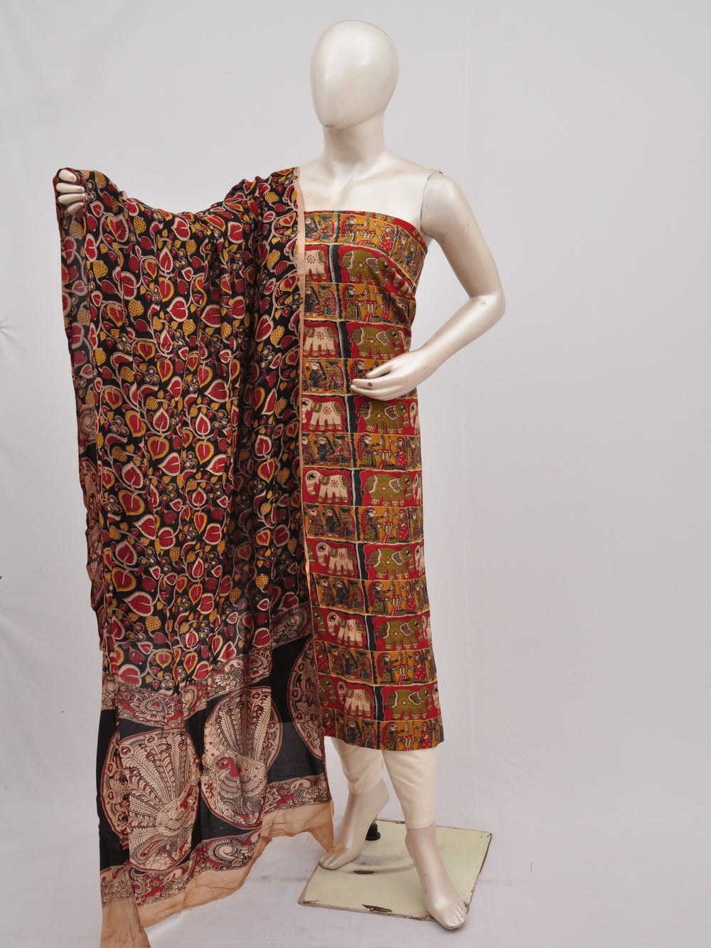 Kalamkari silk dress material Model 3 [D90315025]