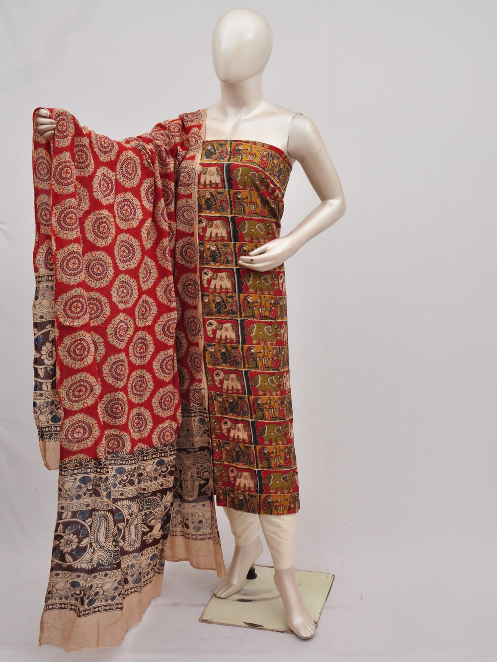 Kalamkari silk dress material Model 3 [D90315026]