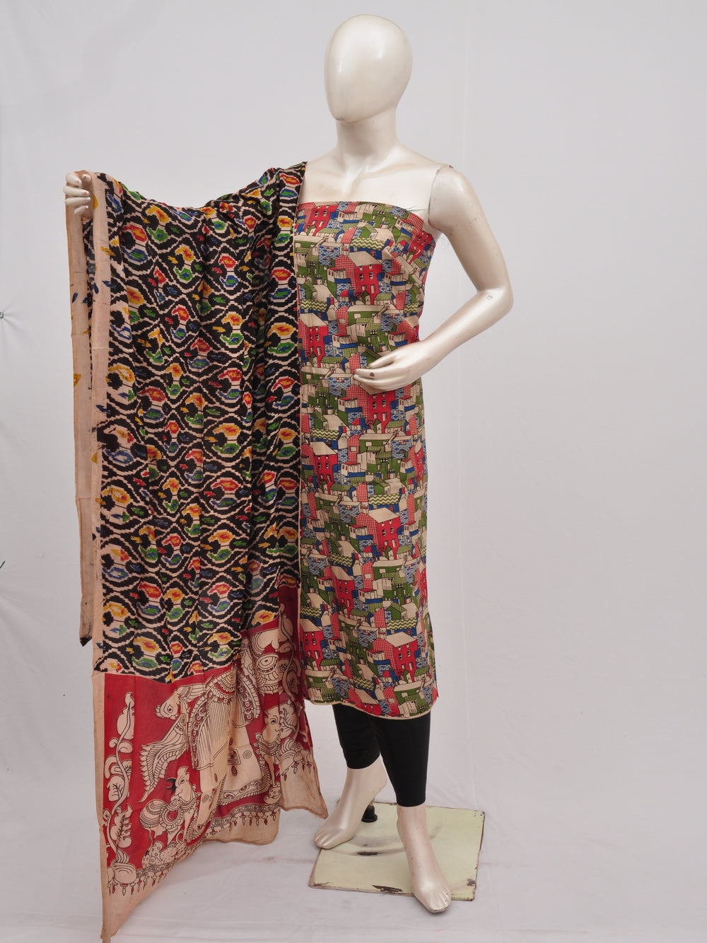 Kalamkari silk dress material Model 3 [D90315029]