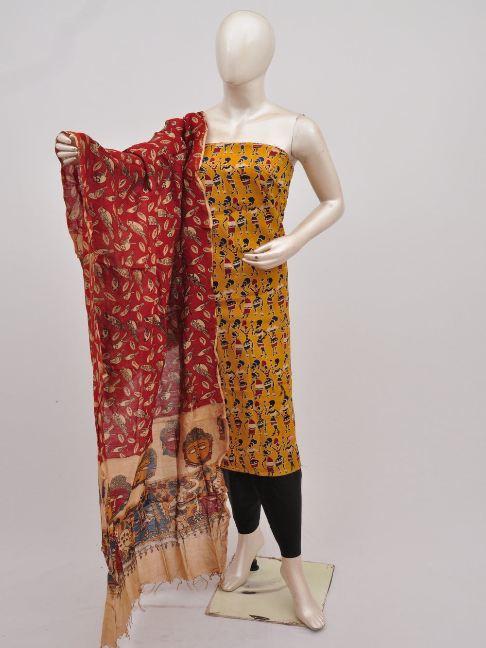 Kalamkari silk dress material Model 3 [D90315032]