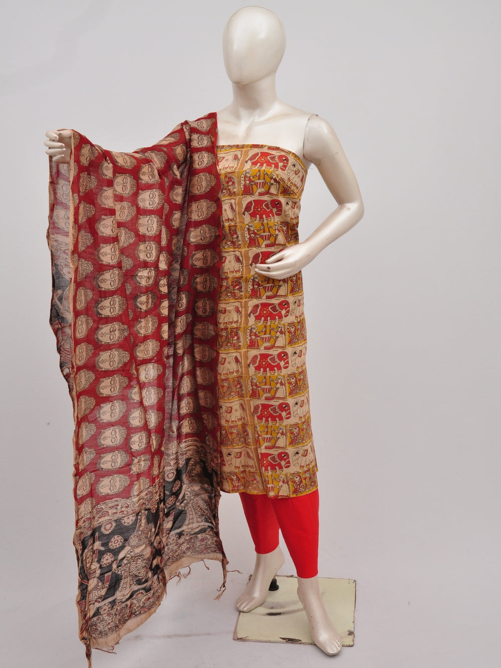 Kalamkari silk dress material Model 3 [D90315037]
