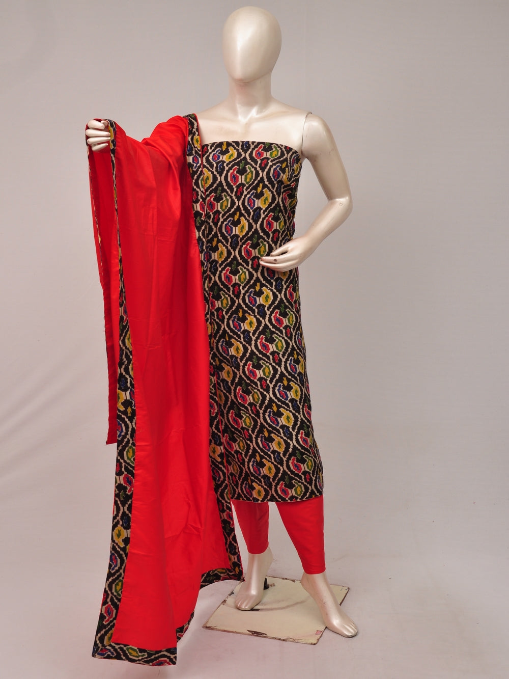 Kalamkari silk dress material Model 2 [81004007] - DressesForWomen.IN