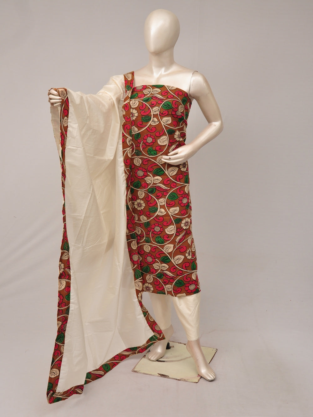 Kalamkari silk dress material Model 2 [81004010]