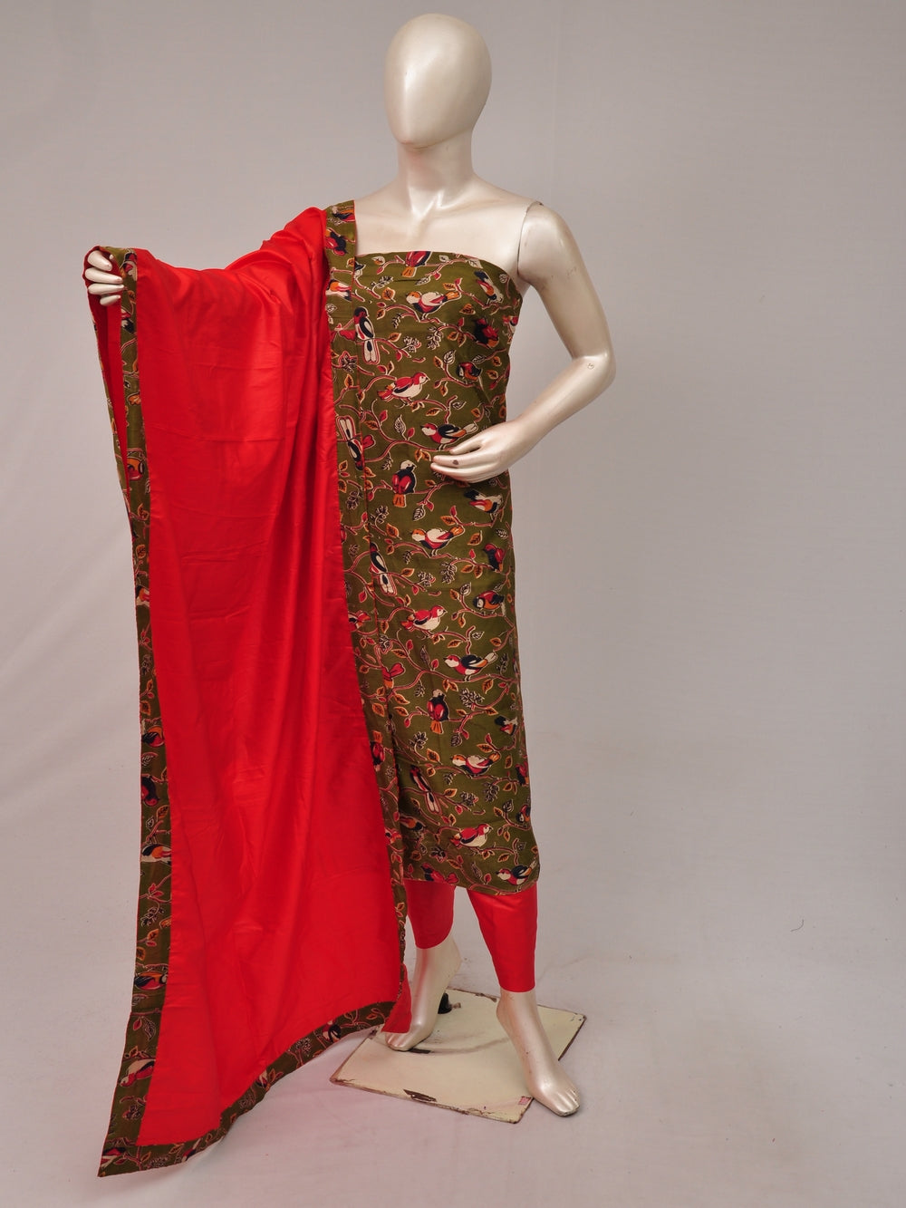 Kalamkari silk dress material Model 2 [D81005029]