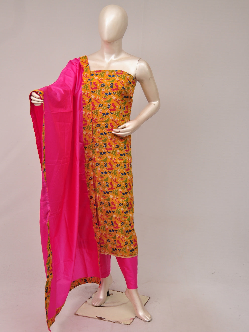 Kalamkari silk dress material Model 2 [D81005033]