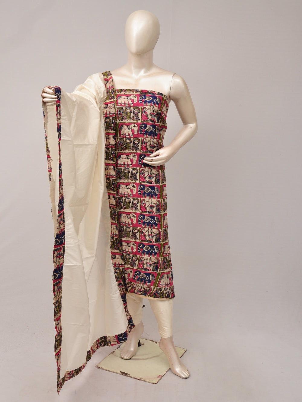 Kalamkari silk dress material Model 2 [D81016010]