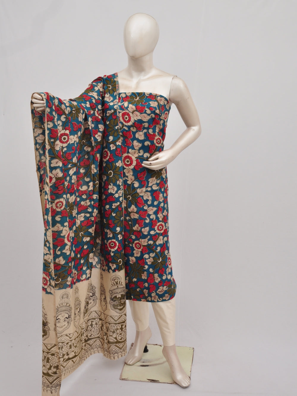kalamkari Silk Designer Dress Material Model 4 [D90328004]
