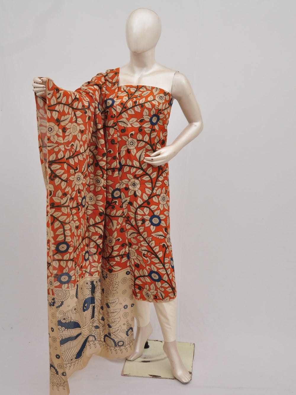 kalamkari Silk Designer Dress Material Model 4 [D90328006]