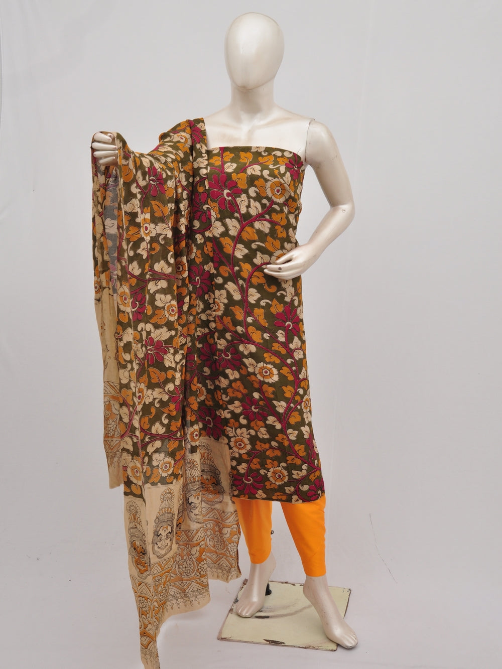 kalamkari Silk Designer Dress Material Model 4 [D90328013]