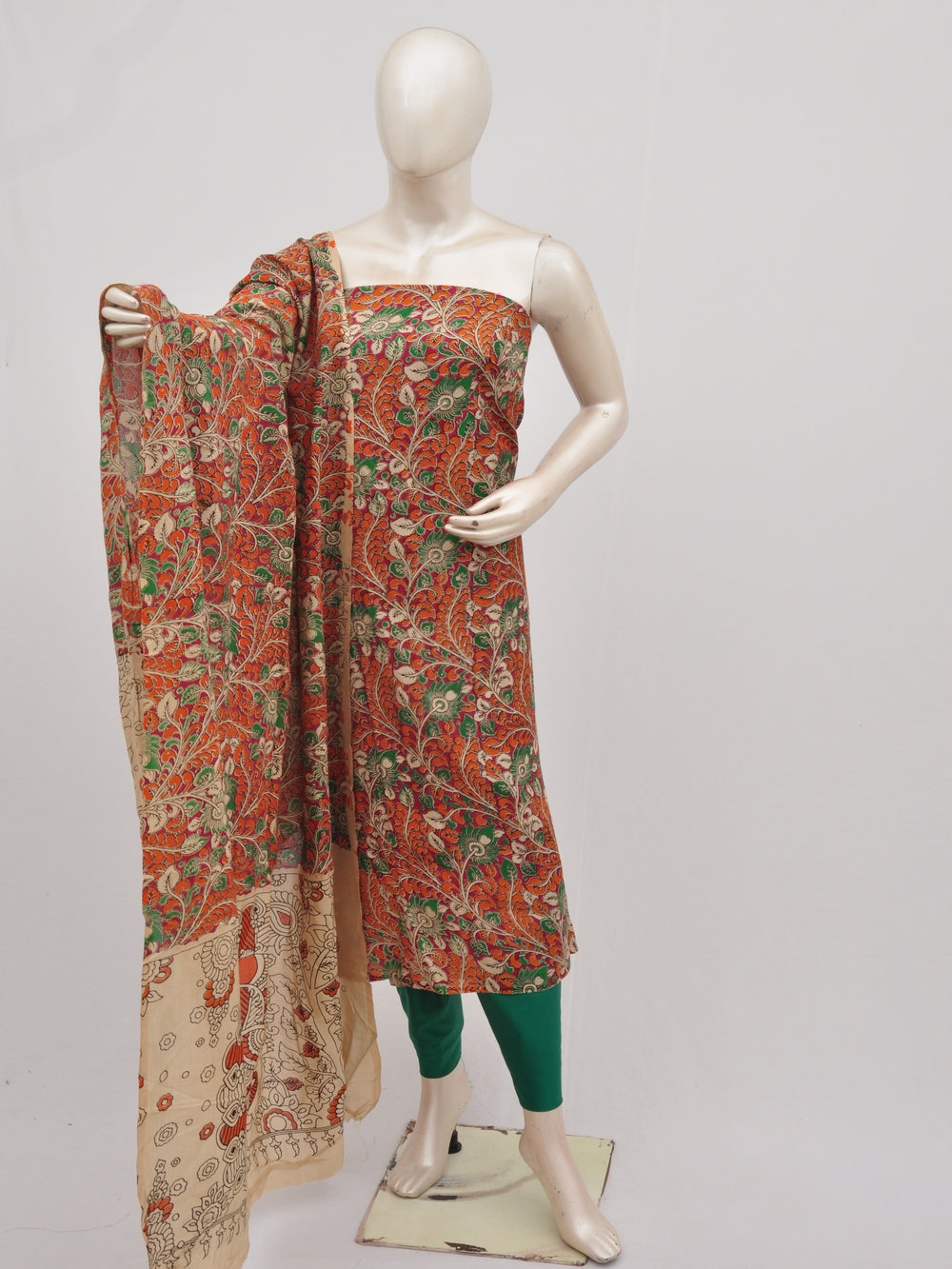 kalamkari Silk Designer Dress Material Model 4 [D90328015]
