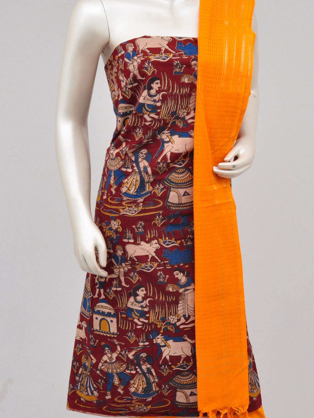 Kalamkari Dress Material [D61027055] - DressesForWomen.IN