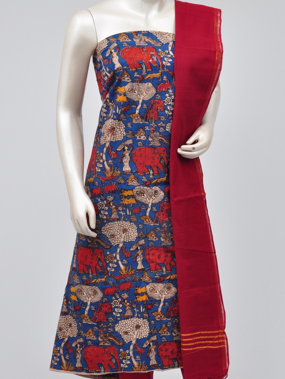 Kalamkari Dress Material  [D70704064] - DressesForWomen.IN