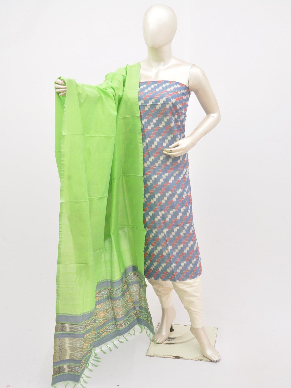 Mercerised Ikkat Cotton-Silk Designer Dress Material [D00130002]
