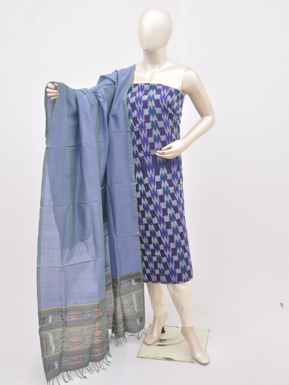 Mercerised Ikkat Cotton-Silk Designer Dress Material [D00130009]