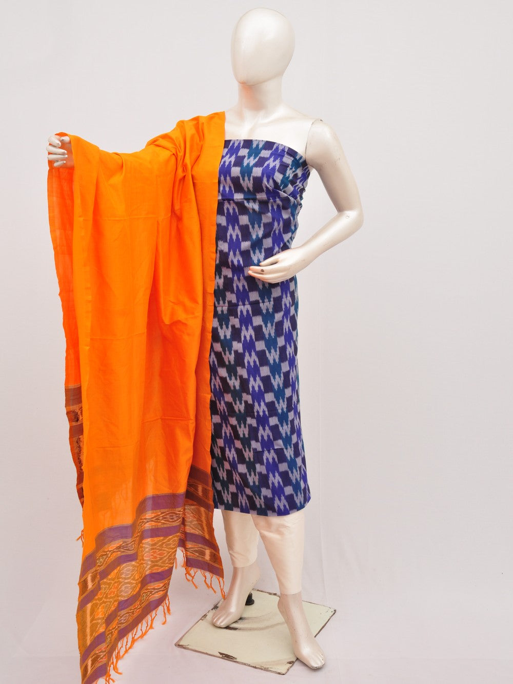 Mercerised Ikkat Cotton-Silk Designer Dress Material [D91126006]