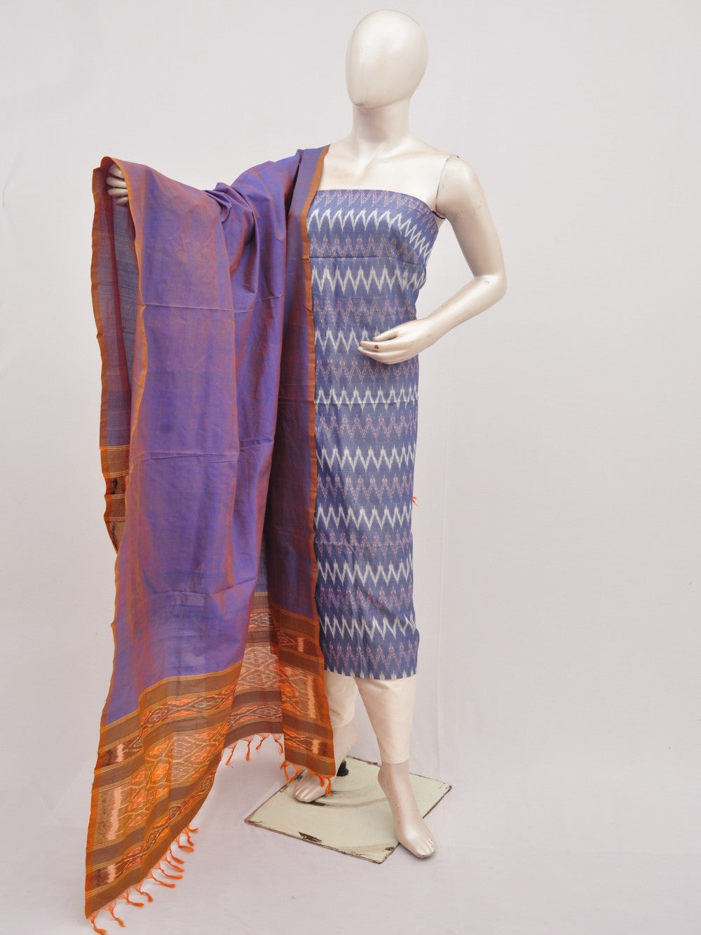 Mercerised Ikkat Cotton-Silk Designer Dress Material [D91126010]