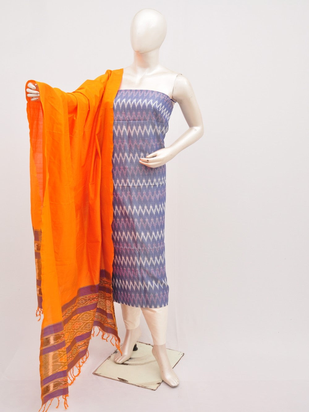 Mercerised Ikkat Cotton-Silk Designer Dress Material [D91126011]