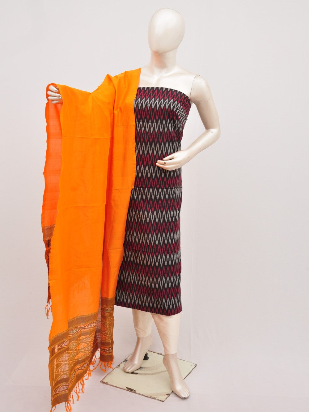 Mercerised Ikkat Cotton-Silk Designer Dress Material [D91126012]