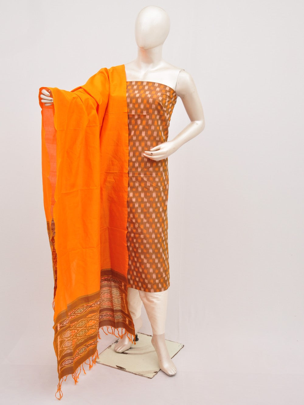 Mercerised Ikkat Cotton-Silk Designer Dress Material [D91126015]