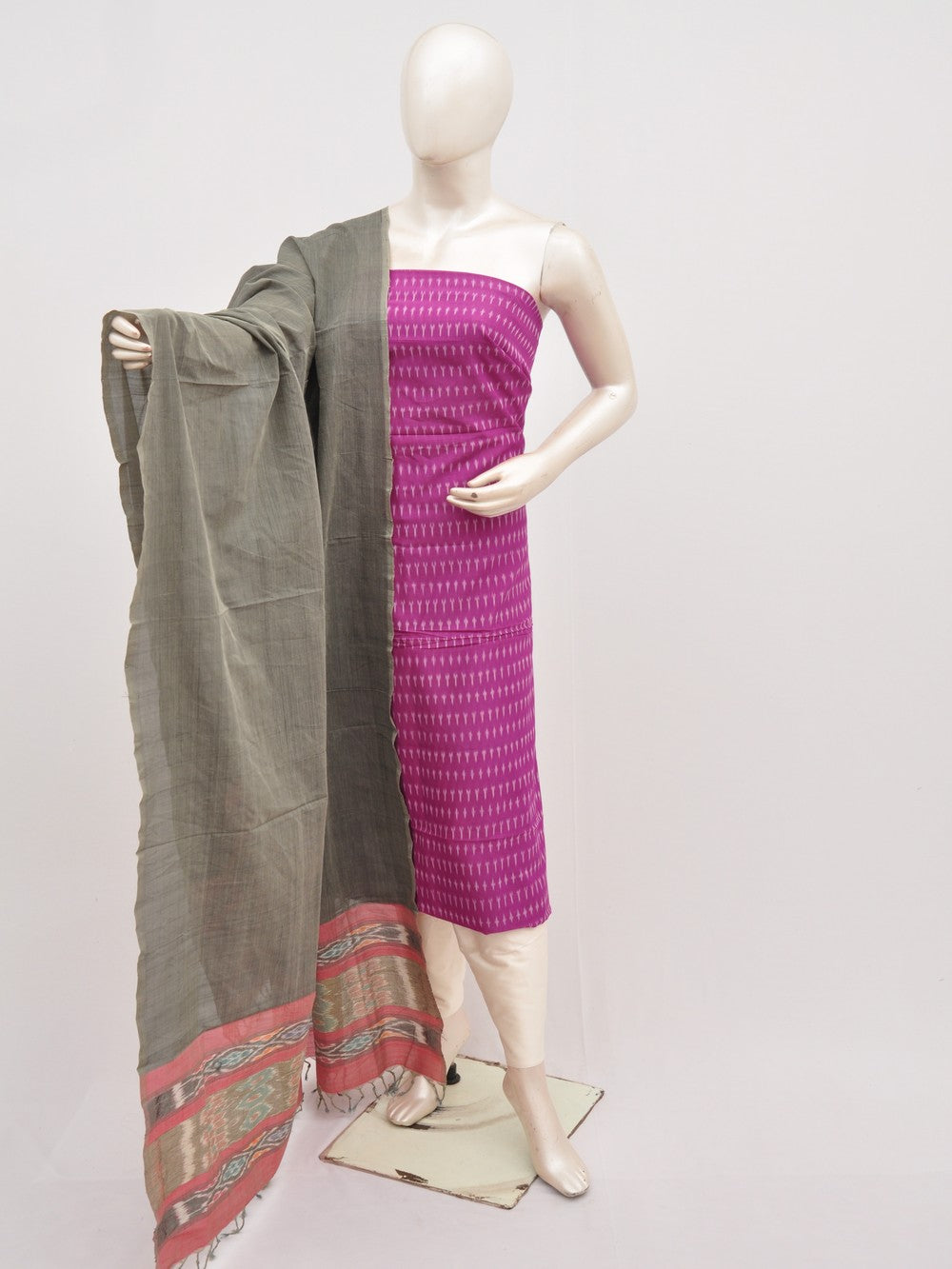 Mercerised Ikkat Cotton-Silk Designer Dress Material [D91126017]