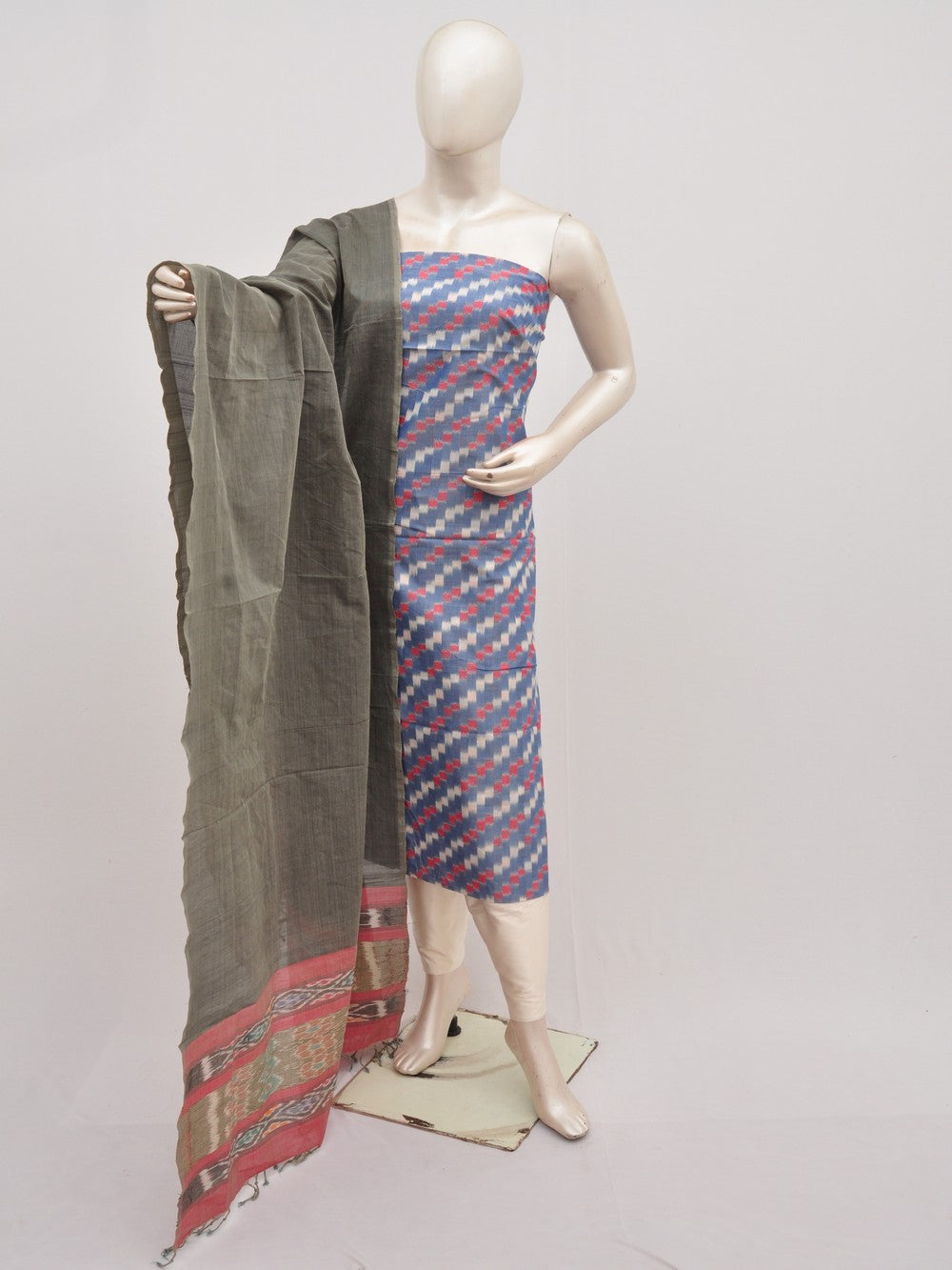 Mercerised Ikkat Cotton-Silk Designer Dress Material [D91126021]