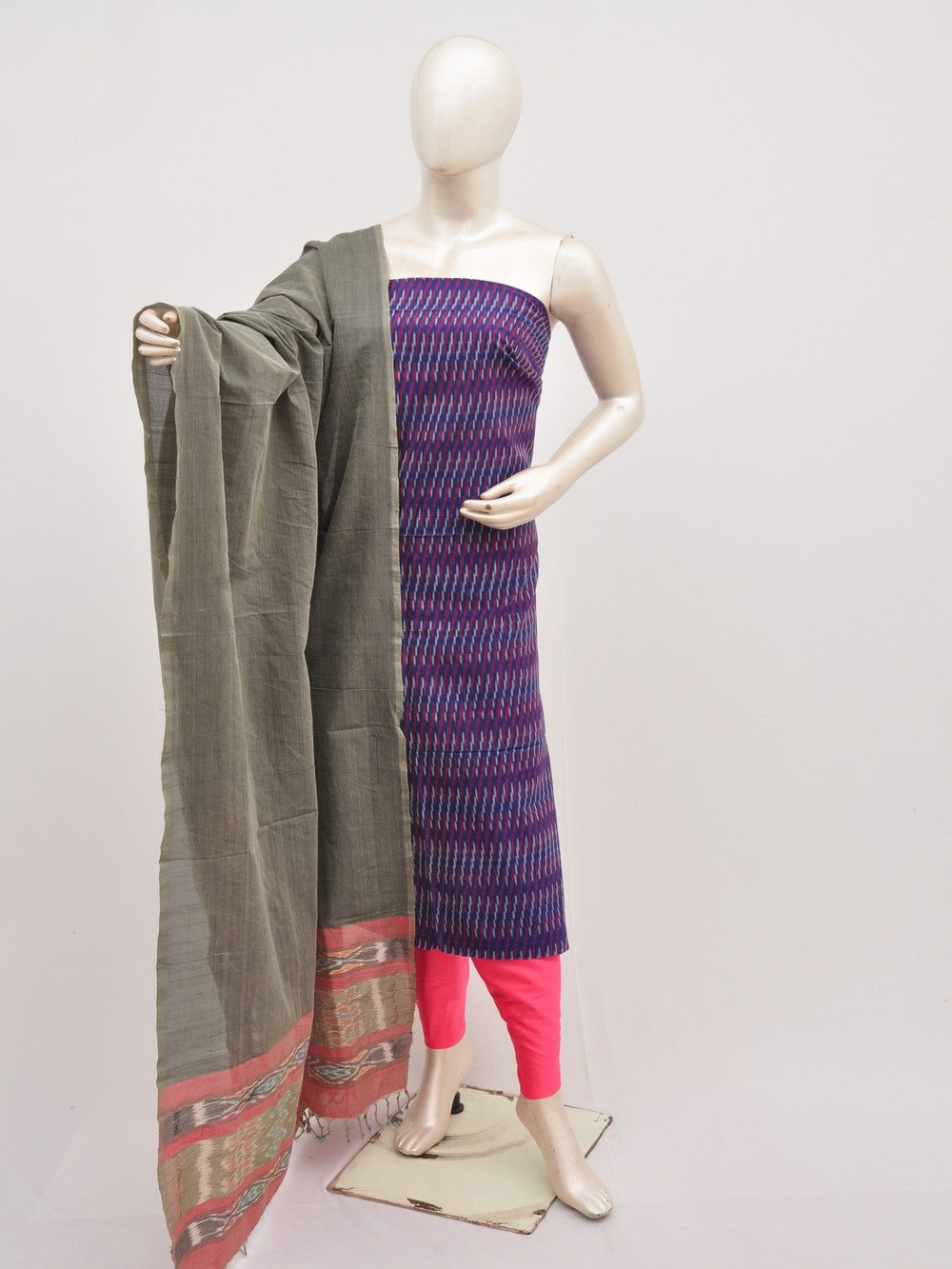 Mercerised Ikkat Cotton-Silk Designer Dress Material [D91126029]